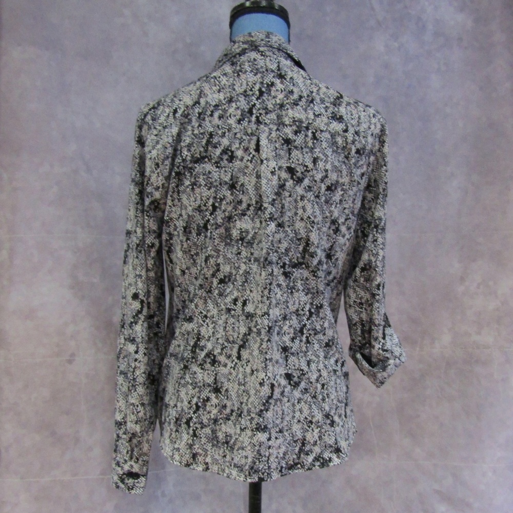 Dana Buchman Python Snake Print Blouse Size M - image 3